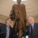 Dr. Doug Smith and Alex at unveiling of statue on the Francis Marion University campus