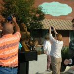 People trying to get the best picture of this latest public sculpture in Lake City, SC.